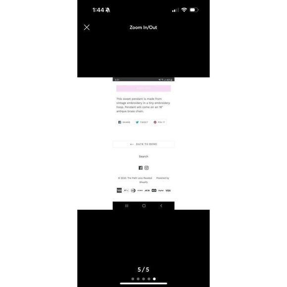 Embroidered daisy floral necklace A path less raveled cottagecore log dangle loo - Picture 5 of 5